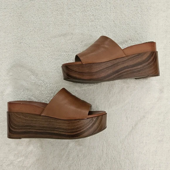 Jessica Simpson Crissie Platform Brown Sandals Size 9 Bohemian Chunky 70s Retro - Picture 2 of 6